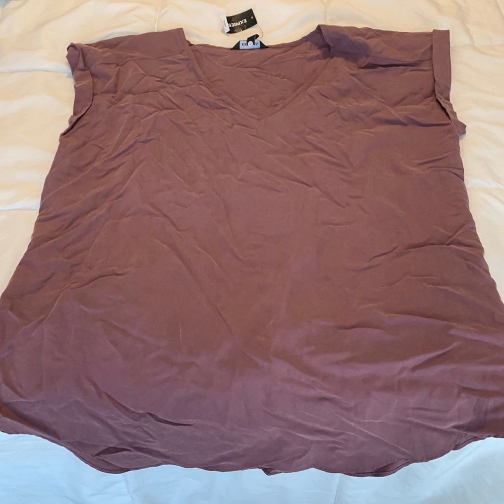 Scooped hem mauve express shirt